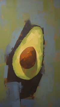 Acrylic paint of avocado food freshness painting.
