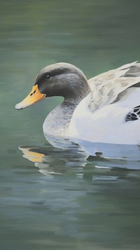 Acrylic paint of duck animal bird beak.