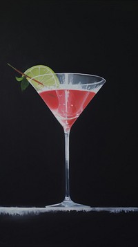 Acrylic paint of Daiquiri cocktail daiquiri martini drink.