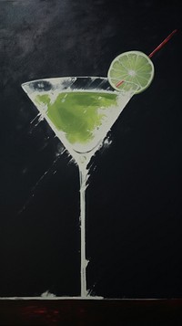 Acrylic paint of Daiquiri cocktail martini mojito drink.