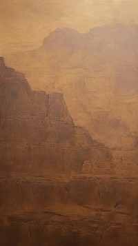 Acrylic paint of desert mountain outdoors texture.