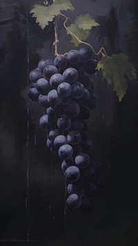 Acrylic paint of grape grapes plant refreshment.