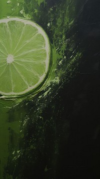 Acrylic paint of lime fruit plant green.