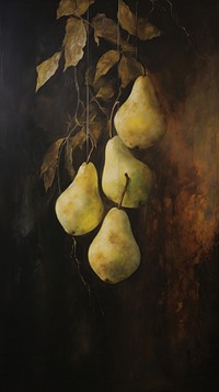 Acrylic paint of pears painting fruit plant.