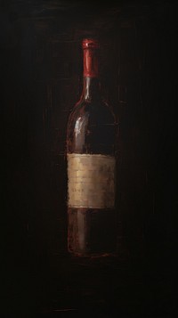 Acrylic paint of wine bottle painting drink refreshment.