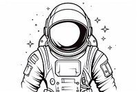 Astronaut outline sketch drawing adult illustrated.