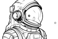 Astronaut outline sketch drawing illustrated protection.
