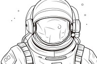 Astronaut outline sketch drawing illustrated technology.