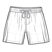 Basic training shorts sketch line white background.