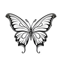 Butterfly sketch pattern drawing.