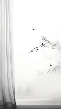 Curtain wallpaper nature white bird.