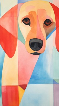 Dog abstract painting mammal.