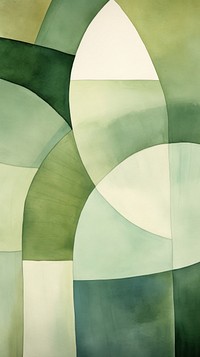 Green abstract painting shape.