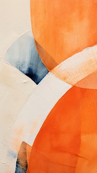Orange abstract painting art.
