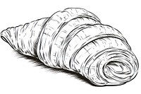 Croissant outline sketch drawing viennoiserie invertebrate.