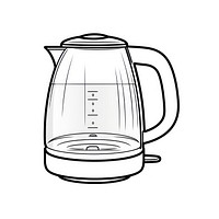 Electric kettle sketch white background coffeemaker.