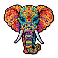 Bright color elephant cartoon animal mammal white background.