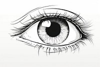 Eye outline sketch drawing white illustrated.