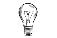 Light bulb outline sketch lightbulb white background electricity.