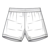 Long swimming trunks shorts sketch white background.