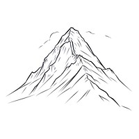 Mountain peak sketch outdoors drawing.