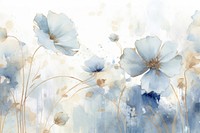 Blue flowers watercolor background painting backgrounds pattern.