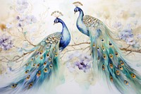 Peacock painting animal bird.