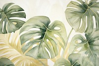 Monstera leaves watercolor background backgrounds plant green.