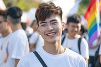 Taiwan teen men standing smiling portrait smile barechested.