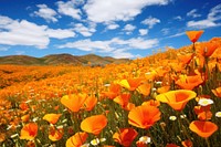 Flower field landscape nature grassland.