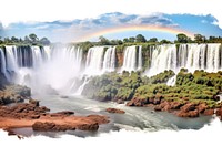 Iguazu falls landscape nature waterfall outdoors.