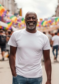 African middle age men standing smiling portrait adult smile.