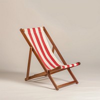 Beach lounge chair red and white striped furniture relaxation outdoors.