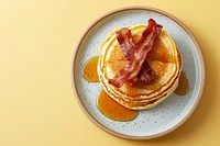 Pancake breakfast bacon plate.