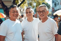 South east asian middle age men standing smiling portrait photography glasses.