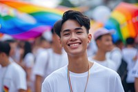 South east asian teen men standing smiling portrait adult smile.