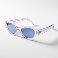 Small slim oval blue sunglasses white background accessories accessory.