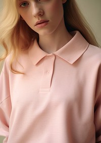 Sweatshirt with a ribbed polo collar sleeve blouse adult.