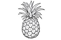 Pineapple outline sketch fruit plant food.