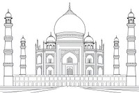 Ramadan outline sketch architecture building drawing.