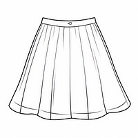 Skirt miniskirt sketch white.
