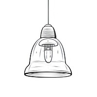 Space age pendant lamp sketch drawing line.