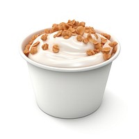 Greek yogurt cup with granola dessert cream food.
