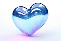 Blue heart white background abstract jewelry.