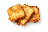 French toast bread food white background.