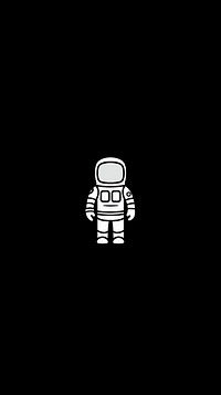 Astronaut white black black background.