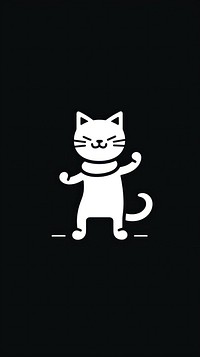 Cat dancing logo cartoon animal.
