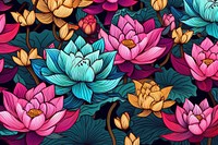 Thai lotus flowers backgrounds pattern plant.