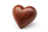 Cute dark brown heart wood white background bonbon.
