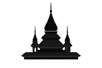 Thai temple architecture silhouette building.